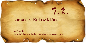 Tancsik Krisztián névjegykártya